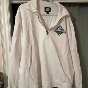 Roots Beaver Canoe Cream Zip-Up Men's Sweater